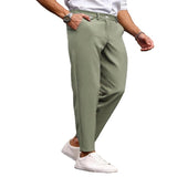 Men's Solid Color Straight Suit Pants 40253265Z