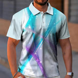 Men's Casual Printed All-match Loose POLO Shirt 43407024X
