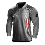 Men's Printed Long Sleeve Polo Shirt 18840079U