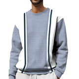 Men's Striped Round Neck Loose Casual Sweatshirt 82017334X