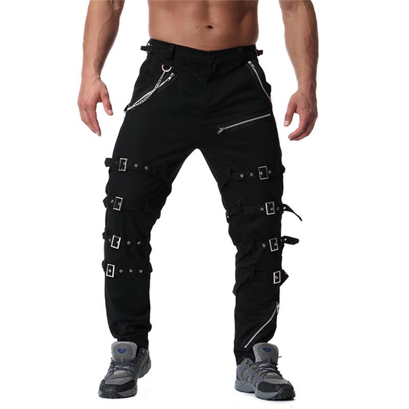 Men's Metal Embellished Punk Pants 22268793U