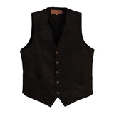 Men's Vintage Solid Color Suede V-Neck Vest 31382243Y