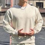 Men's Casual Sports Loose Pullover Round Neck Long-sleeved Sweatshirt 88864553X