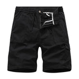 Men's Solid Color Straight Multi-pocket Cargo Shorts 00495749Z