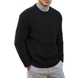 Men's Casual Round Neck Pullover Cable Knit Sweater 66331580M