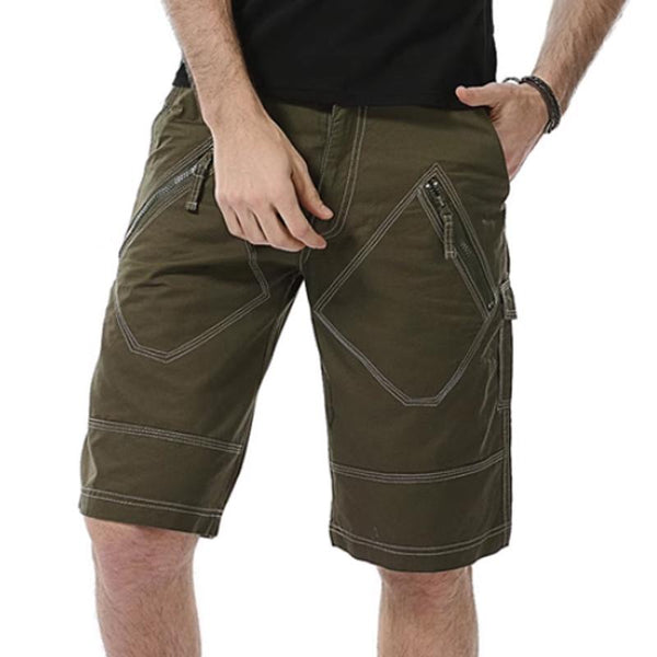 Men's Casual Solid Color Multi-Pocket Cargo Shorts 28801351Y
