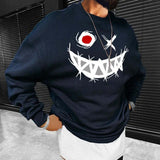 Men's Printed Round Neck Pullover Casual Sweatshirt 01463278X