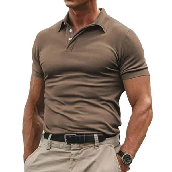 Men's Solid Color Short-sleeved Bottoming POLO Shirt 20127919X