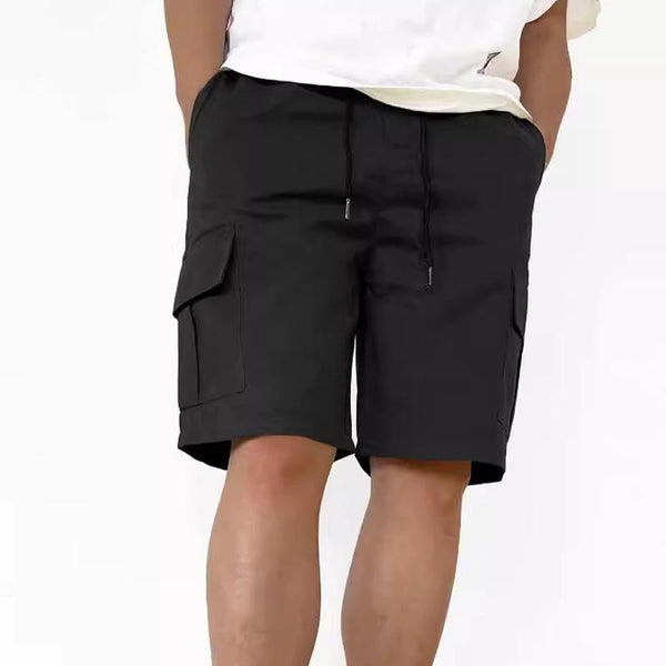 Men's Solid Color Sports Cargo Shorts 61752563Y
