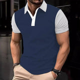 Men's Printed Short-sleeved Lapel Polo Shirt 54462887X