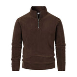 Men's Classic Casual Stand Collar Half Zip Long Sleeve Polar Fleece Sweatshirt 87603947K