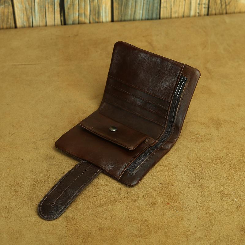 Men's Vintage Waxed Top Layer Cowhide Wallet 51658703U