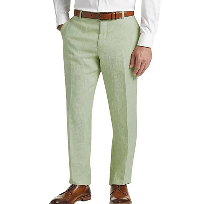 Men's Linen Classic Solid Pants 53683463X