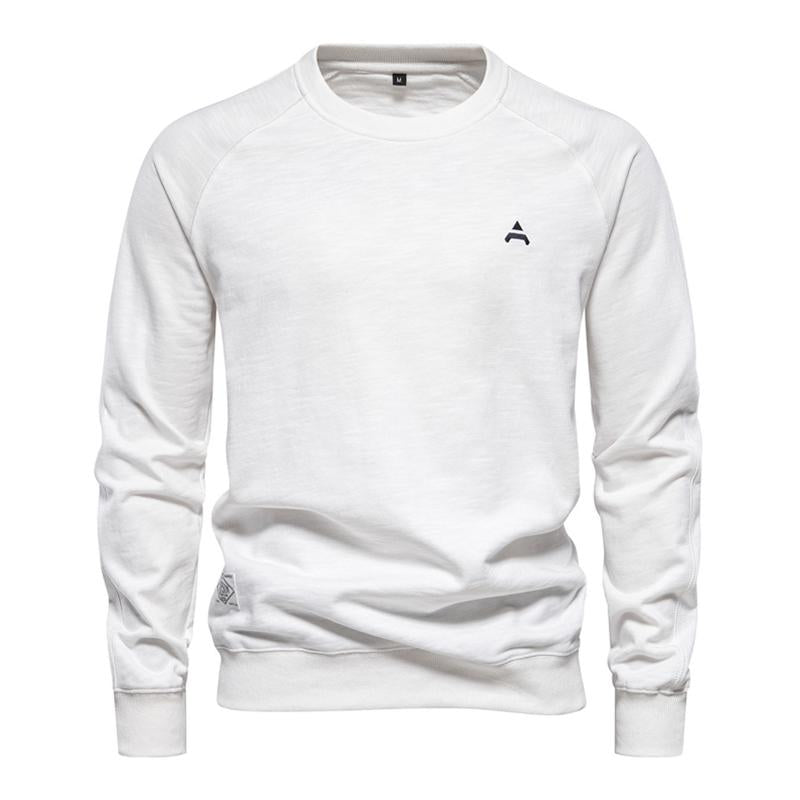 Men's Casual Round Neck Loose Solid Color Pullover Sweatshirt 77674933M