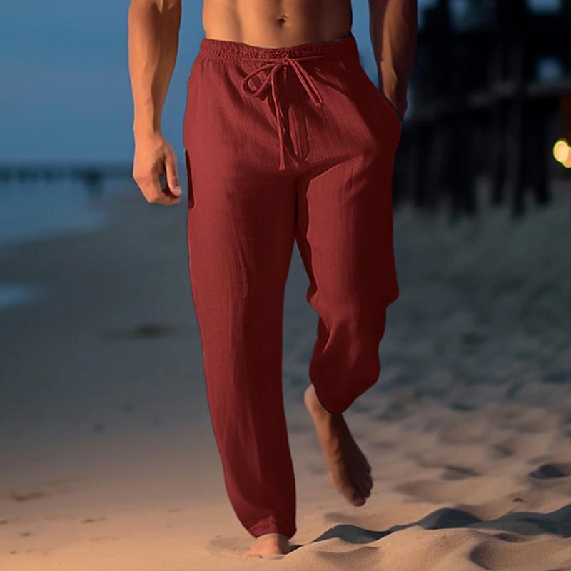 Men's Linen Beach Drawstring Stretch Casual Pants 69797799X