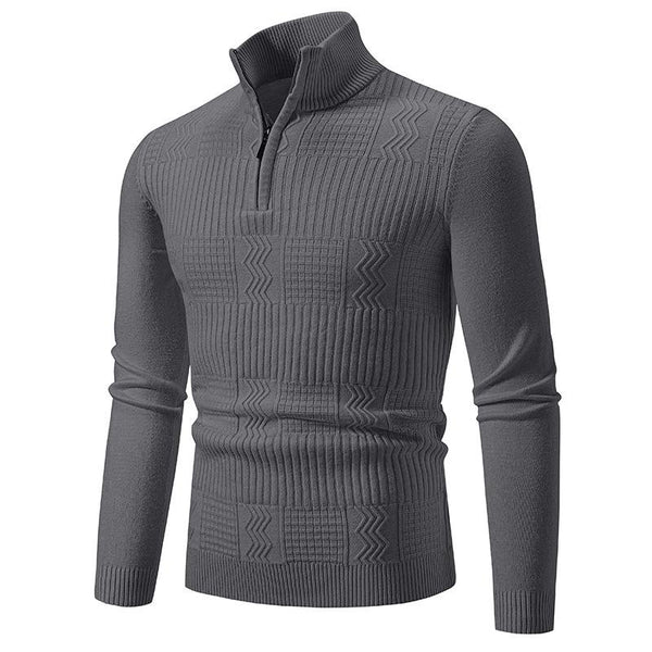 Men's Casual Warm Slim Fit Stand Collar Pullover Sweater　18888075F