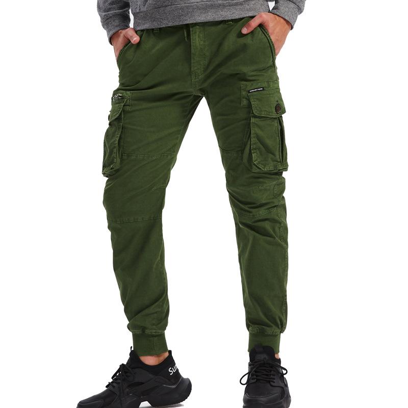 Men's Casual Washed Multi-pocket Cargo Trousers 86345763M