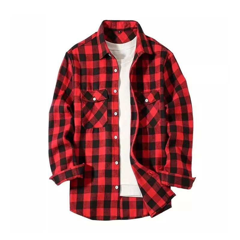 Men's Classic Casual Flannel Check Long Sleeve Shirt 73389882K