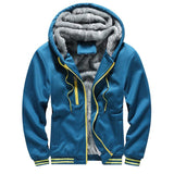 Men's Patchwork Thick Warm Hooded Fleece Jacket 91983607U