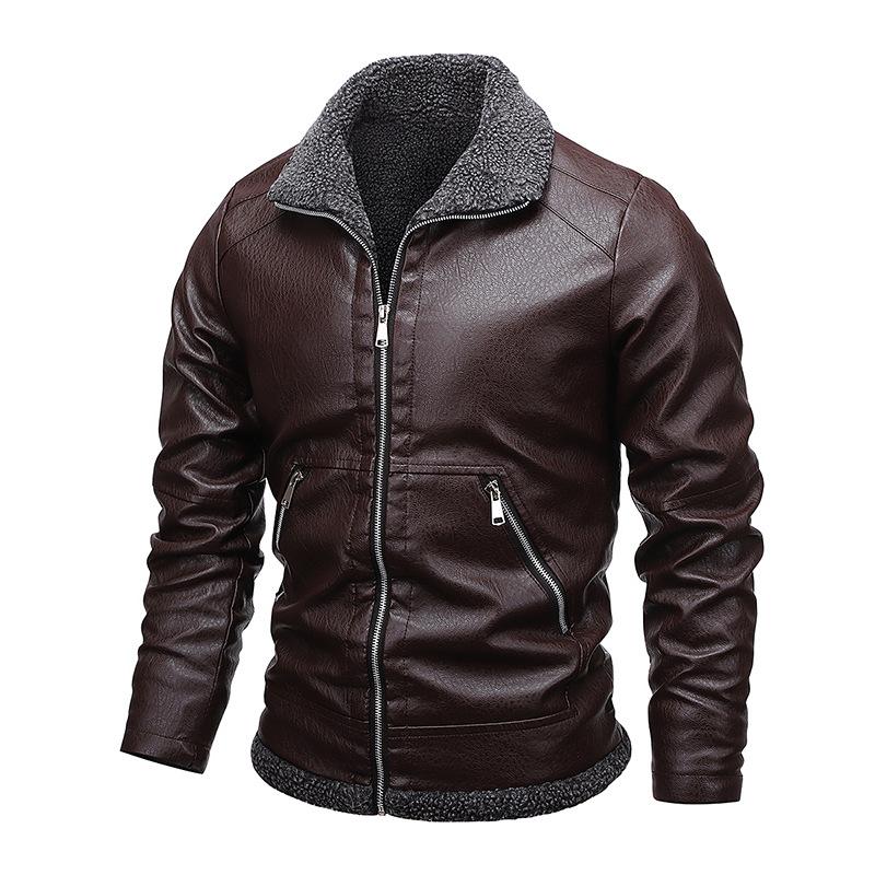 Chaqueta de piel de hombre con forro polar y terciopelo, todo en uno, 57091421U