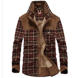 Men's Retro Check Stitching Corduroy Lining Plush Warm Jacket 19396468Y