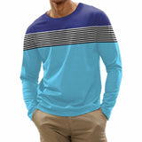 Men's Retro Casual Round Neck Printed Long Sleeve T-Shirt 43559733TO