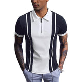 Men's Color Block Short Sleeve Polo Shirt 23634345Y