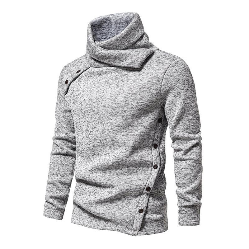 Men's Casual Pile Collar Warm Long Sleeve Pullover Sweatshirt 31492774M