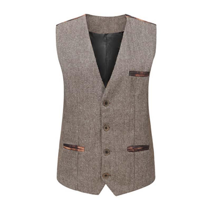 Men's Vintage Classic British Style Slim Button Multi-pocket Vest 68909139K