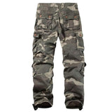 Men's Camo Cotton Multi-pocket Zipper Decor Straight Cargo Pants 40263270Z