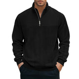 Men's Retro Casual Stand Collar Zipper Loose Jacquard Sweatshirt 57147354X