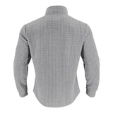 Men's Retro Long Sleeve Half Zip Plaid Stand Collar Sweatshirt 70936142X