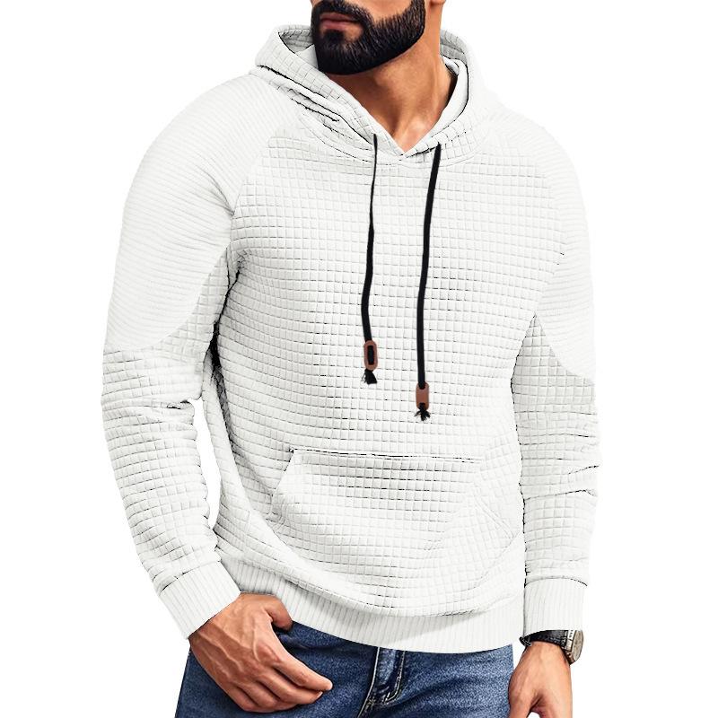 Men's Casual Stitching Waffle Hoodie 13623092Y