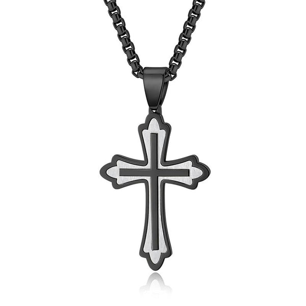 Retro Casual Color Matching Cross Necklace 27329294TO