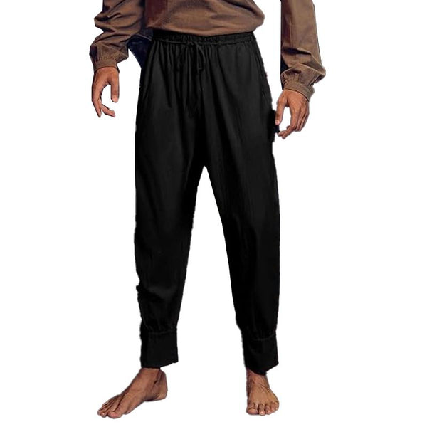 Men's Casual Solid Color Elastic Corsair Pants 07778948X