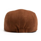 Men's Vintage Casual Solid Deerskin Beret 21646674TO