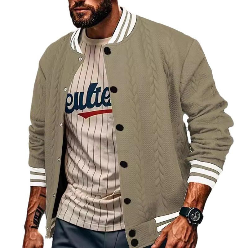 Veste de baseball décontractée à simple boutonnage pour hommes 95897985X