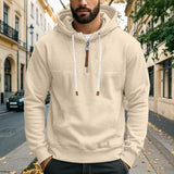 Men's Solid Color Zipper Hooded Sweatshirt 71735664Y