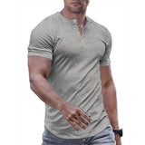 Men's Solid Color Knitted Round Collar Short-sleeved T-shirt 39339160X