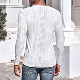 Men's Knitted Jacquard V-neck Long-sleeved T-shirt 47201390X