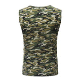 Men's Casual Round Neck Slim Fit Camouflage Sports Tank Top 77705629M