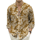 Men's Floral Print Long Sleeve Shirt 16928831U