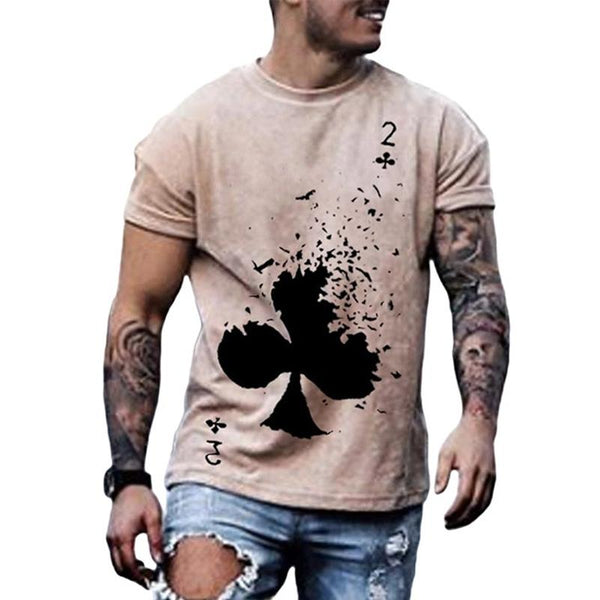 Men's Casual Plum Blossom Printed Round Neck Short Sleeve T-Shirt 10409518Y
