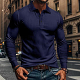 Men's Casual Elastic Long Sleeve POLO Shirt 38636391X