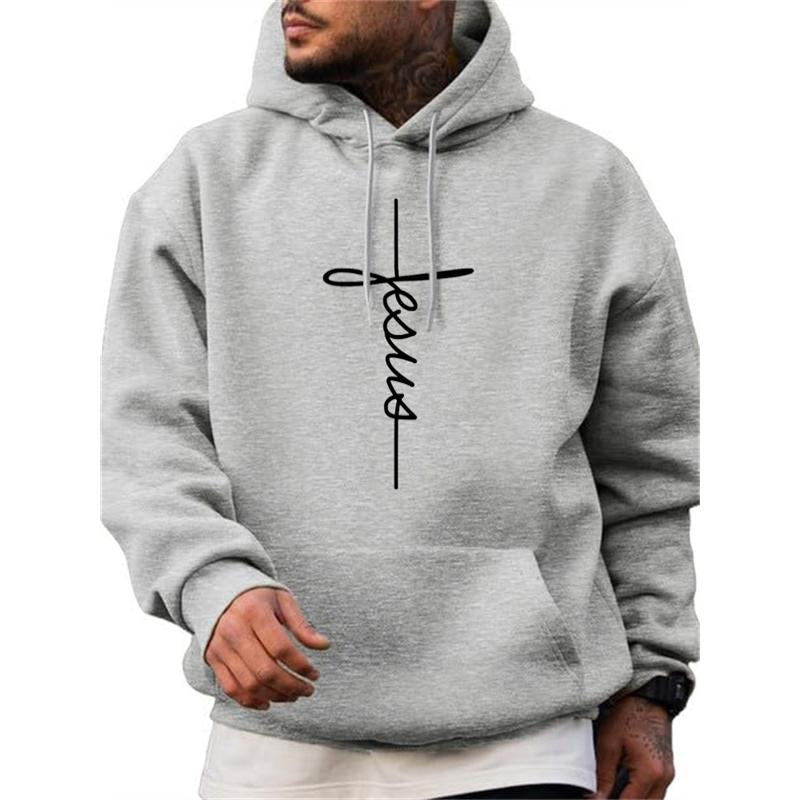 Men's Lettering Printed Casual Hoodie 24336990X