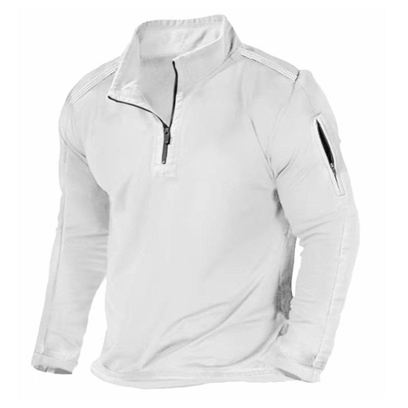 Men's Outdoor Zipper Pocket Long Sleeve Sweatshirt 65626835U