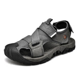 Men's Casual Outdoor Breathable Mesh Cowhide Stitching Sandals 11543944M
