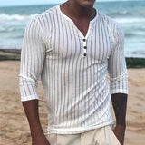 Men's Casual Striped Long Sleeve T-Shirt 28219655TO