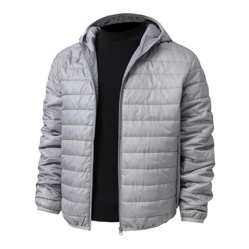 Chaqueta corta de algodón con capucha informal de color liso para hombre 22653239X
