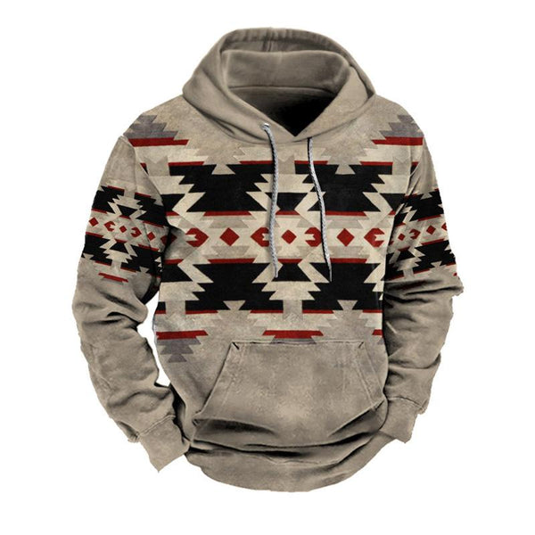 Men's Retro Print Street Hoodie 19511736U